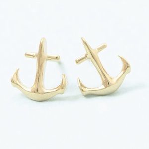 2 for $10 - Anchor Gold Stud Earring